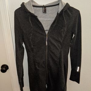 Mondetta long double zipper dark gray jacket